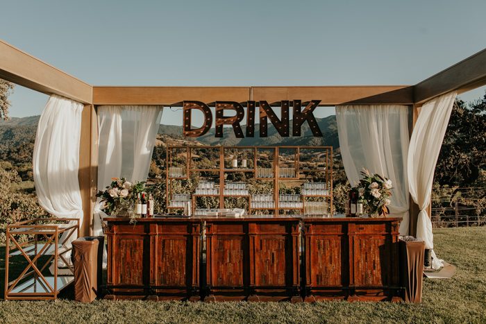 wedding reception bar